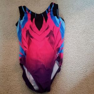 Pink/blue/black gymnastics leotard
